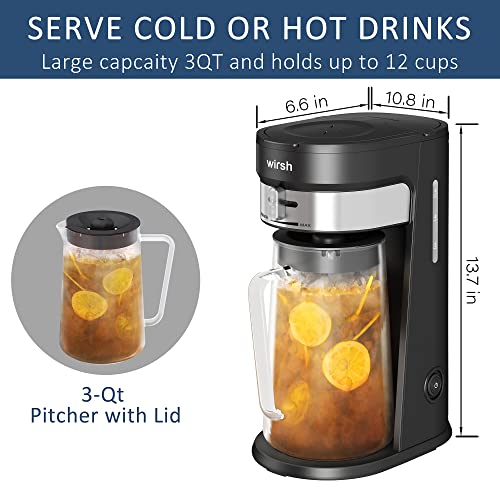 3QT Glass Pitcher for Wirsh Iced Tea & Coffee Maker