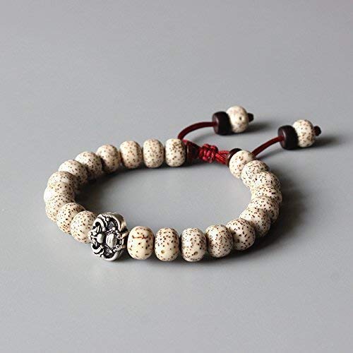 TALE Moon and Stars Tibetan Mala Buddhism Beads Womens Mens Bracelet with Unique Lucky Bat Charm Resizable