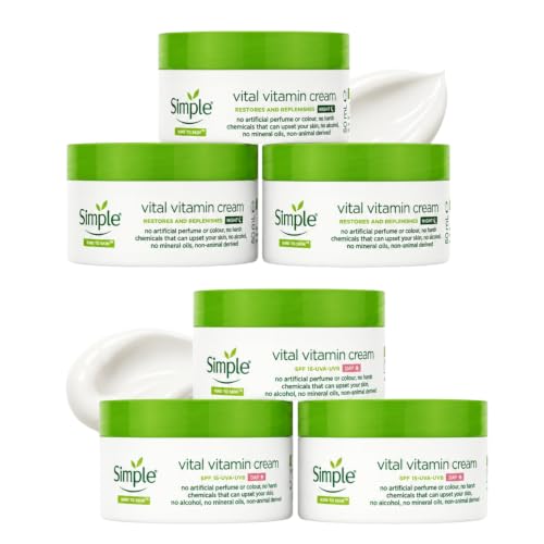 Image of Simple Face Cream Vital Vitamin - Day & Night 3 Pack Each, SPF 15 Skincare