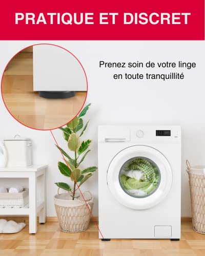 4 Patins Support Anti Vibrations Pour Machine à Laver – Antidérapant Compatible Avec Tous les Appareils – Cale Amortisseur En Caoutchouc Pour Lave Linge – Patins Tapis Anti Vibrations ROXPID – vue 5