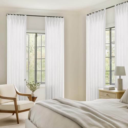 Twodrapes Sheer Curtains White Pinch Pleated Drapes Light Filtering 40x108 by TWODRAPES - Used condition - Image 6