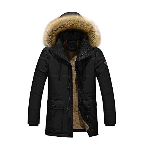 Herr pälskrage jacka med huva jacka utomhusjacka varm vinterkläder kappa parkas vindtät kappa jacka herrjacka pilotjacka pälskrage, Svart, 5XL