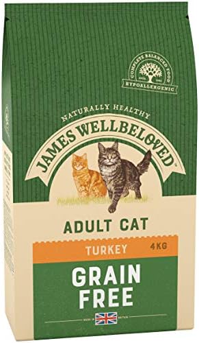 James Wellbeloved Adult Grain-Free Turkey 4 kg Bag, Hypoallergenic Dry Cat Food