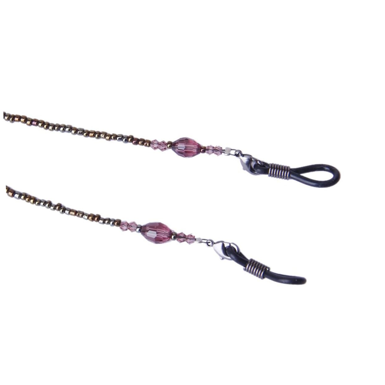 GALPADA 2 Piezas cadena de anteojos cadena de cristal estilo bohemia cadena de gafas rosa