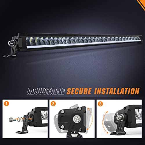 Nilight 40.3 Inch Single Row Slim LED Light Bar 165W 17675LM Anti-Glare Flood Spot Combo DRL Offroad Lamp IP68 w/ 14AWG DT Wiring Kit for Pickup Truck SUV ATV UTV Boat 4x4 Jeep by Nilight - Image 9
