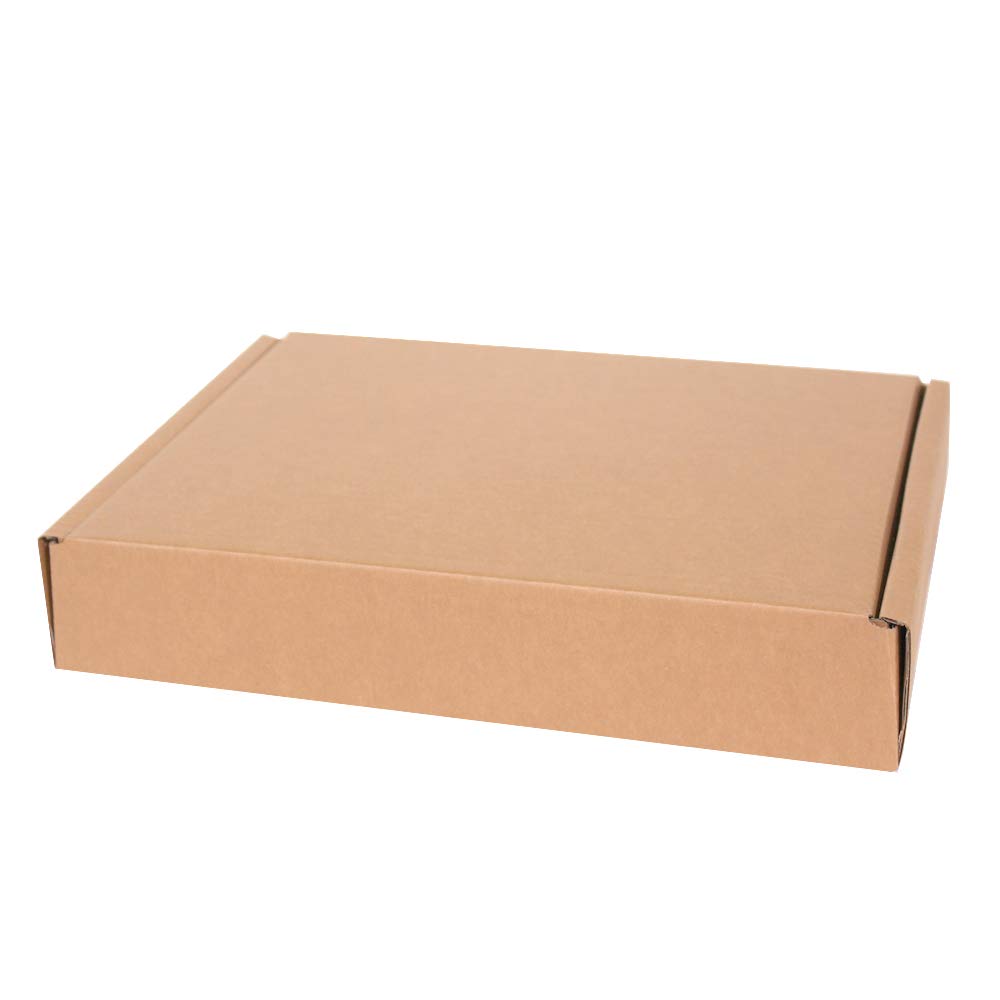 Zestaw 20 składanych pudełek z tektury kraft z pokrywką – Podwójne ścianki, wytrzymałe do wysyłki, e-commerce i usług kurierskich o wymiarach 31x26x5,5 cm
