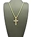 Fashion 21 Micro Cross Pendant 24 inches Various Chain Necklace in Gold Tone (Gold - 2mm 24inches Rope Chain)