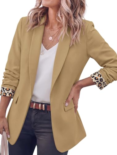 PRETTYGARDEN Blazers for Women Business Casual Open Front Lapel Suit Jacket
