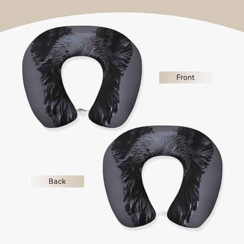 Almohada de espuma viscoelástica U para viaje negro miniatura 4