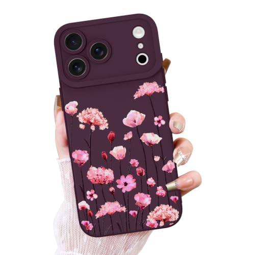 OOK Floral Case for iPhone 18 Pro Max, Cute Burgundy Bouquet