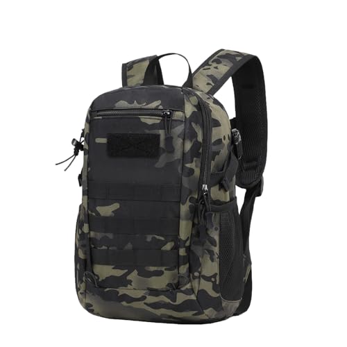 ZHIERNA Mochila Tactica 15L Militar Táctical Escolar Impermeable Rucksack con Sistema Molle para Escalada, Camping, Viajes, Senderismo, Pesca Deportes al Aire Libre