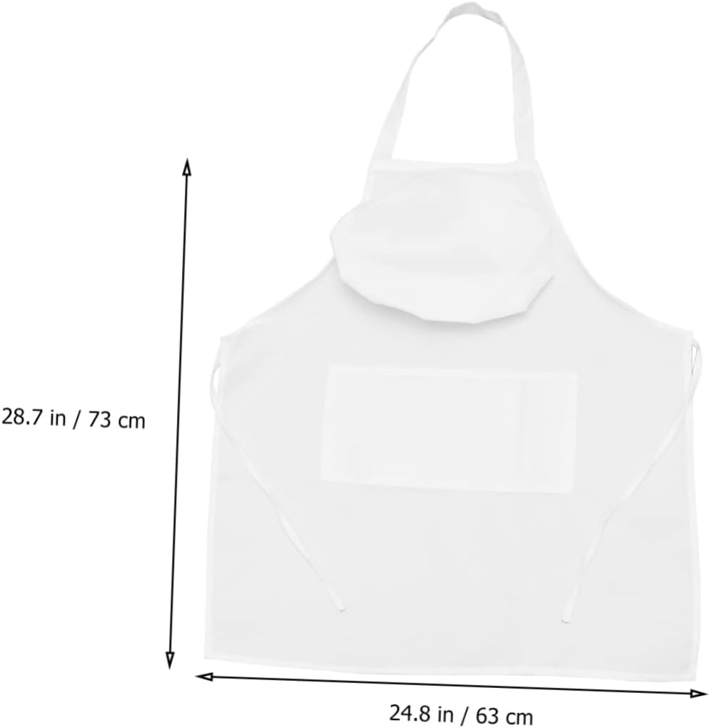 Healifty Kitchen Apron Sleeveless Cooking Apron with Hat Comfortable Adult Waiter Working Clothes for