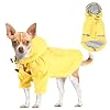 Puppy Raincoats with Buttons, Adjustable Drawstring and Storage Pocket, Rainproof/Waterproof, Fashionable Premium Dog Rain Jacket for Small Medium Dogs (Yellow, XS)