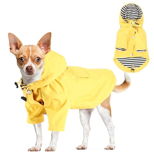 Puppy-Raincoats-with-Buttons-Adjustable-Drawstring-and-Storage-Pocket-RainproofWaterproof-Fashionable-Premium-Dog-Rain-Jacket-for-Small-Medium-Dogs-Yellow-XS - Cucciolini Doodles   Puppy-Raincoats-with-Buttons-Adjustable-Drawstring-and-Storage-Pocket-RainproofWaterproof-Fashionable-Premium-Dog-Rain-Jacket-for-Small-Medium-Dogs-Yellow-XS