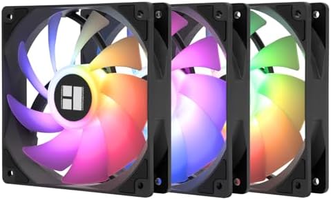 Thermalright TR TL-C12C-S X3 Lot de 3 Ventilateurs de Processeur, 120mm, Effet Lumineux ARGB 5V, Interface LED à 3 Broches, Absorption des Chocs, Alimentation PWM à 4 Broches, Vitesse 1550tr/min