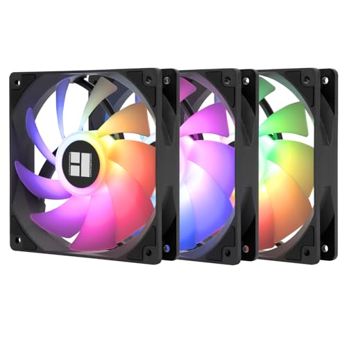 Thermalright TR TL-C12C-S X3 - Ventilador de CPU (3 unidades, ventilador de carcasa de 120 mm, efecto de luz ARGB de 5 V, interfaz LED de 3 pines, amortiguación, fuente de alimentación PWM de 4 pines
