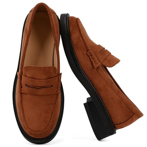 Image of Loafers for Women, Classic Penny Slip On Flat Dress Shoes