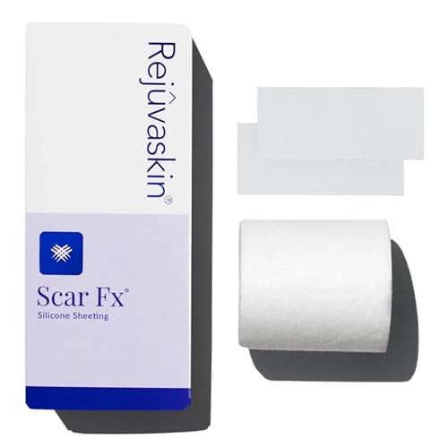 Rejuvaskin Scar Fx Silicone Sheeting, 1.5 Inch x 3 Inches Silicone Tape for Small Surgical Scars, 1 Sheet, Soften, Flatten & Reduce the Appearance of Scars