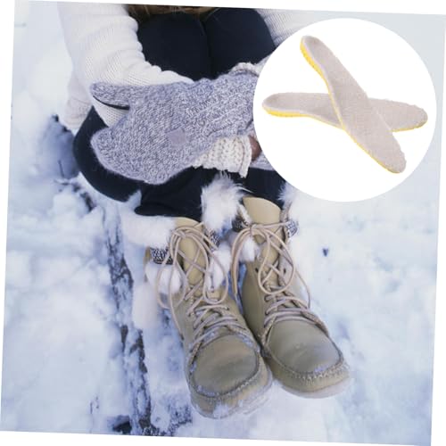 Plantillas gruesas de lana térmicas para zapatos de invierno miniatura 3