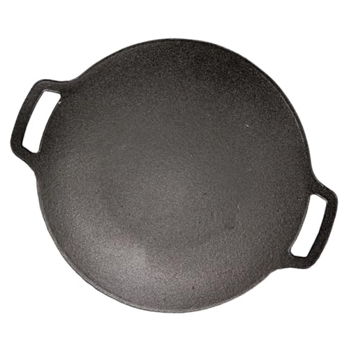 Alipis Plancha de Barbacoa de Hierro para Camping Sartén Resistente para Cocinar Carnes Verduras y Pizza con Diseño Seguro y Calentamiento Uniforme para
