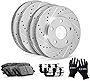 R1 Concepts Front Rear Brakes and Rotors Kit |Front Rear Brake Pads| Brake Rotors and Pads| Ceramic Brake Pads and Rotors |Hardware Kit|fits 2008-2011 Audi A4, A4 Quattro, A5, A5 Quattro