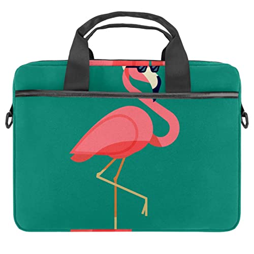 Sacoche bandoulière pour ordinateur portable 14 pouces Moon Day flamant rose