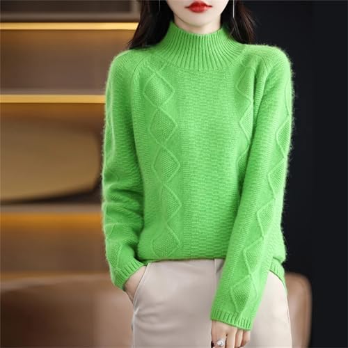 Semi Turtleneck Authentic Mink Cashmere Sweater Loose Plus Size Knit Base Hot Jumper Soft Warm Casual for Girls4