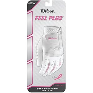 Wilson, Guante de golf para mujer, Talla M, Mano izquierda, LLH, Blanco, Feel Plus, WGJA00
