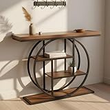 Mesa de Consola de 105 cm – Mueble Recibidor de Entrada Estrecho con 4 Niveles y Estantes de Almacenamiento, Credenza...