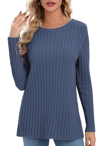 Image of Urban CoCo Women's Lightweight Crewneck Pullover Sweaters Long Sleeve Fall Knitted Sweater Tops