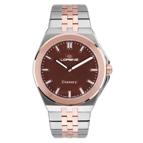 Imagen de Lorenz Connery 090020DD Reloj de hombre ultraplano de cuarzo Swiss Made Reloj con correa de acero bicolor