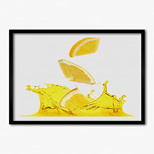 Tableau photo affiche peinture de citron avec cadre mdf de qualité