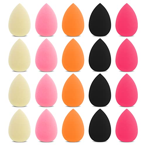 WLLHYF Set de 20 Mini Esponjas de Maquillaje: Borlas Suaves Borlas Compactas de Colores para Polvos Minerales Polvos Cosméticos Sueltos Polvos Corporales Aplicador de Base de Maquillaje(Húmedo/Seco)