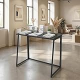 FurnitureR Ausstellungstisch faltbar 80x40cm - Verkaufstisch Messe mit Stahlrahmen, Haken & Gitter, schnell aufbaubar, platzsparend (Schwarz)