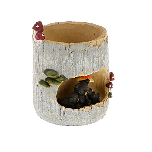 Tinksky Cute Black Bear Flower Sedum Succulent Pot Planter Bonsai Trough Box Plant Bed Home Garden Office Table Decor #TOP2