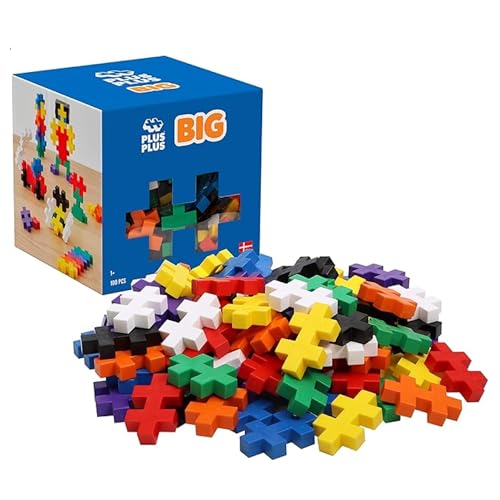 Plus Plus - Big Basic Mix - 100 Pieces - Interlocking Building Blocks and Construction Set - STEM Toy for Kids - Age 1 to 6 Years - P3210 by PLUS PLUS - Used condition - CA$20.31