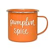 Sweet water decor pumpkin spice coffee mug 18oz galvanized steel campfire style coffee cup fall mug fall seasonal decor pumpkin coffee cup  urban country home decor