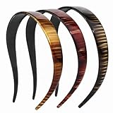 KOVOLITU 3 Pack Headbands Designed for Eyewear 0.79IN Plastic Non-Slip Headbands for Women Fashion Headbands with Teeth-Stripe