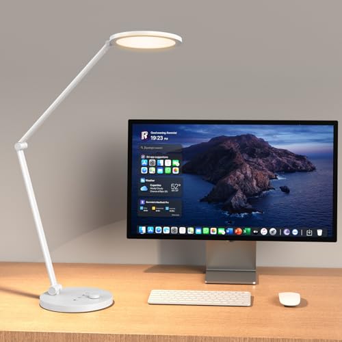 LED Desk Lamp, Metal Desk Light 14W 1200LM, Best Task Lamp for 3 Work Mode Stepless Dimming, Adjustable Swing Arm Task light, Timer Home Office Desktop Lamp for Reading, Crafting, Sewing, Puzzle, Nail