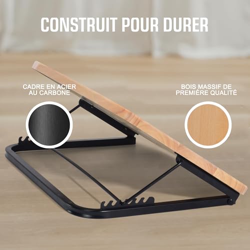 Repose-pieds ergonomique à 7 angles réglables en bois de teinte naturelle