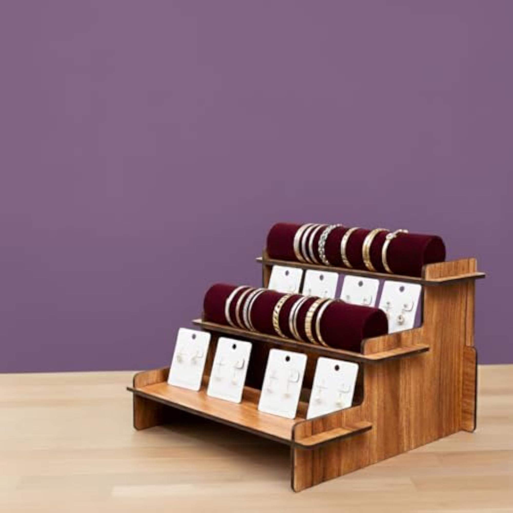 Engineered Wood 3 Tier Countertop Display Riser