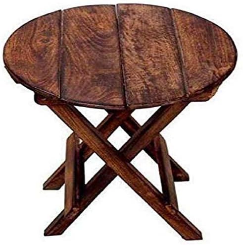 Wooden Coffee Table/Center Table/Bedside Table/end Table for Living Room Bedroom Sitting Stool Walnut (Round Table)