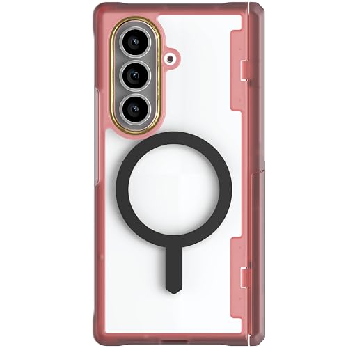 Image of Ghostek Covert Clear Galaxy Z Fold 7 Case with Built-in Kickstand, MagSafe and Full Hinge Protection Designed for 2025 Samsung Fold7 (8 inch) (Pink)