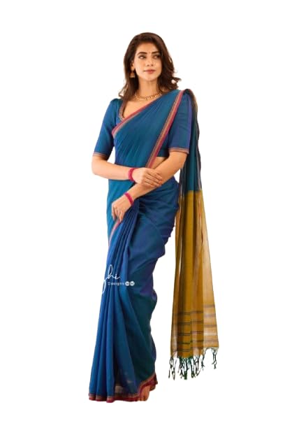 Handloom Cotton Khadi Saree for Women | Solid Maroon Soft Cotton Saree with Contrast Border | 5.5 Meter with Blouse Piece-picture-39