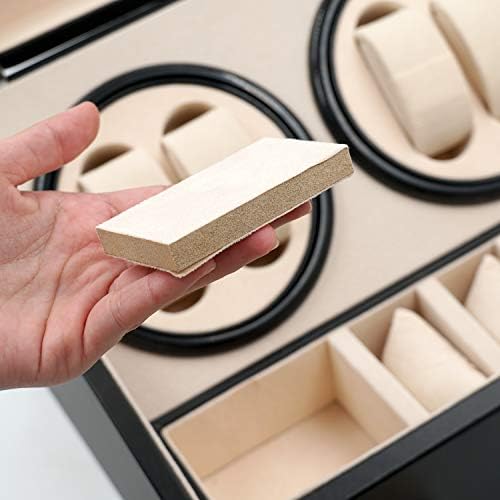Mcbazel Automatic Watch Winder Box with 4 Watch Winder & 6 Extra Storage Space,Multifunction Organized Watch Display 4+6 Storage