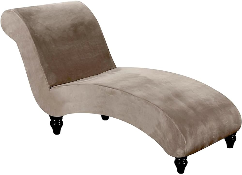 Chaise Lounge Cover Indoor Velvet Armless Lounge Chaise Slipcover, High Stretch Lounge Chair Cover Pet Furniture Cover Machine Washable Recliner Sofa Slipcover (White)