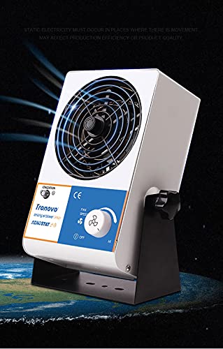 Jieotwice Electric Ion Fan Desktop Electrostatic Eliminator Destaticizer Industrial Adjustable Ionizing Air Blower Ionization Fan TR7001