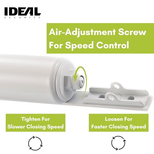Ideal Security SK3015 Heavy Pneumatic Storm and Screen Door Closer with Torsion Bar, White by Ideal Security - Used condition - Image 2