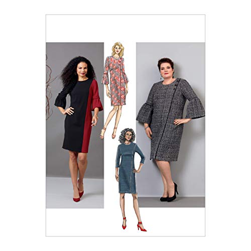 Butterick Patterns Women's Knee Length Dress Sewing Patterns, 18W-20W-22W-24W, White