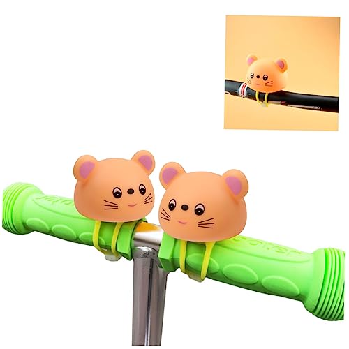 Toddmomy Mountain Road Bicycle Honker Horn Cartoon Design with Loud Sound for Easy Installation Helmet Light Accessory Little Mouse Orange